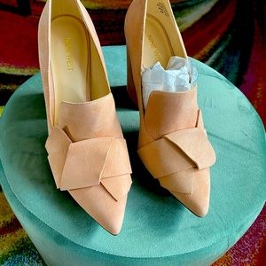 Brand New Suede Cross Toe Pumps